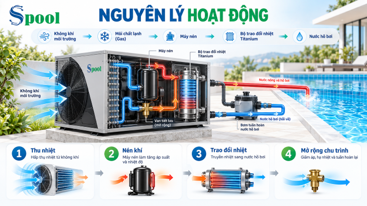 Máy cấp nhiệt bể bơi (Heat Pump)