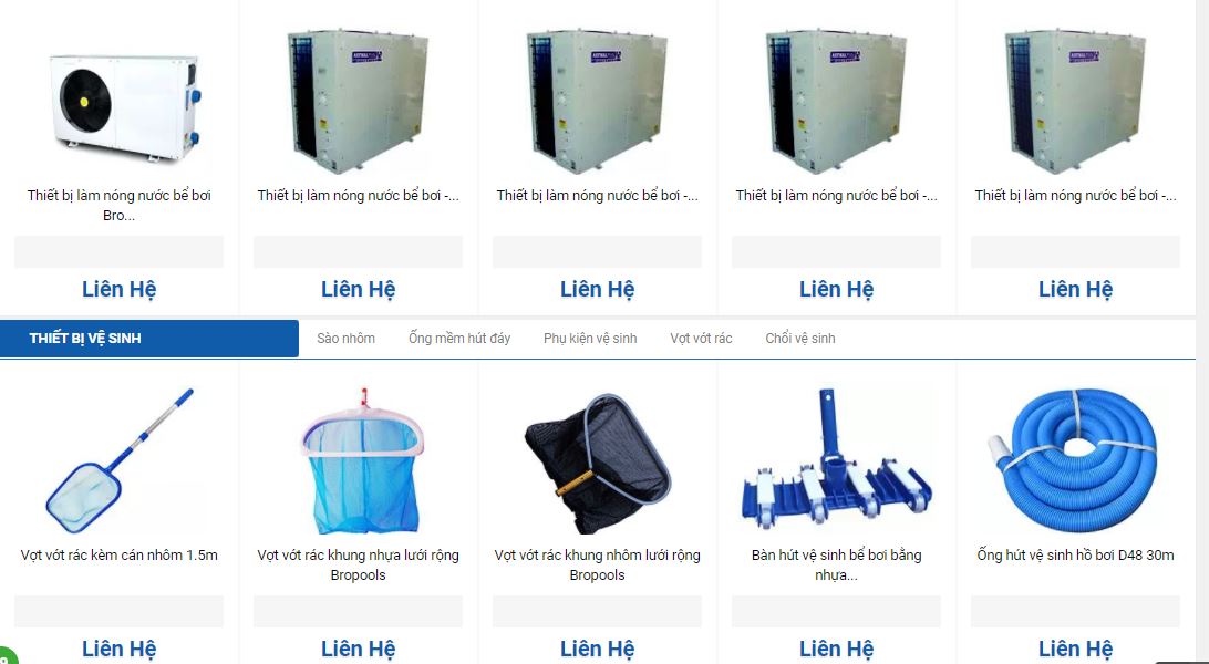 thiết bị bể bơi