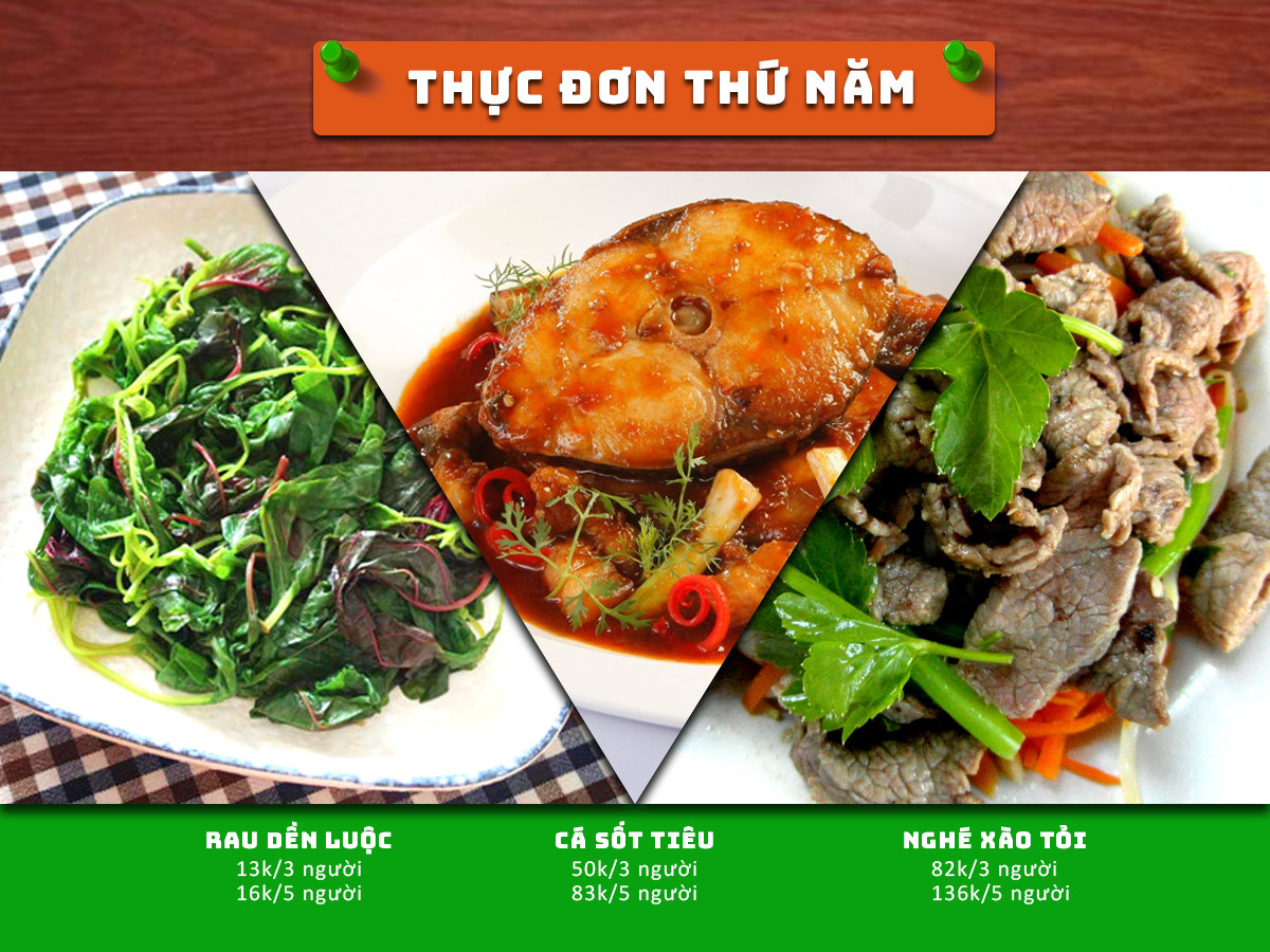 Thực đơn ngày thứ 5