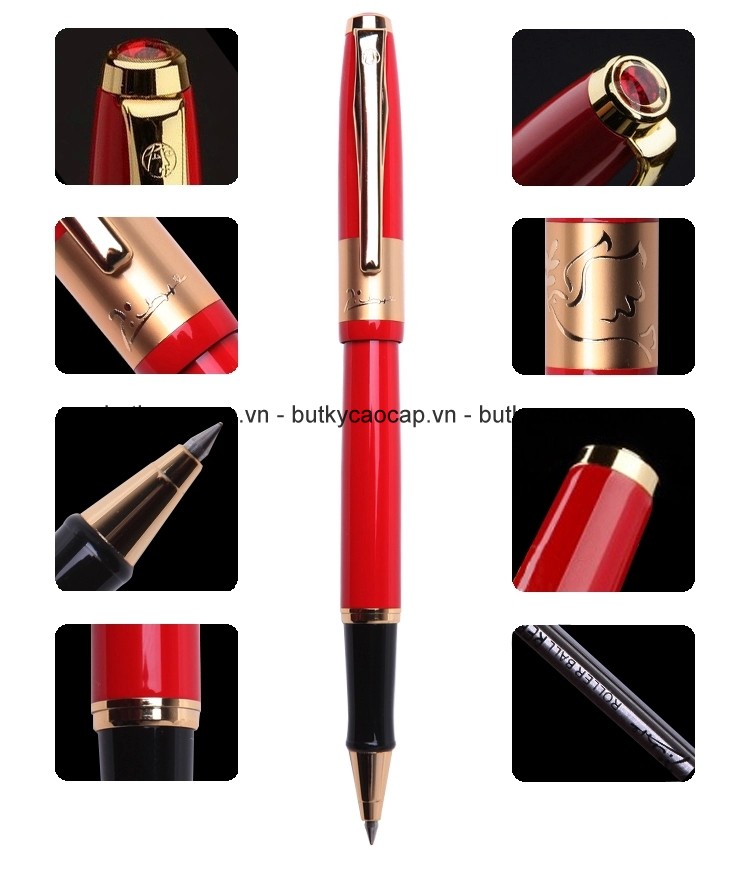 Chi tiết thiết kế bút cao cấp picasso 923 màu đỏ