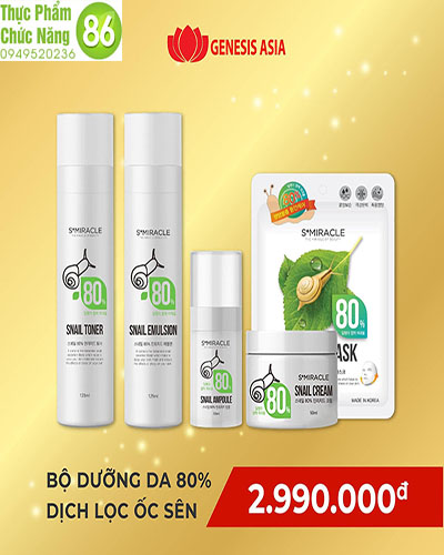 Bộ sản phẩm Tái Tạo và Dưỡng Trắng Da Ốc Sên S+Miracle Hàn Quốc chính hãng