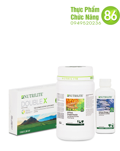 Bộ 3 sản phẩm Nutrilite Giải Pháp Dinh Dưỡng Nền Tảng - Protein, Omega và double X