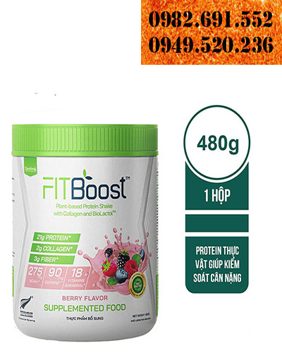 Bột Protein thực vật với Collagen và BioLactol FITBoost chính hãng CareFor (Hộp 480g)