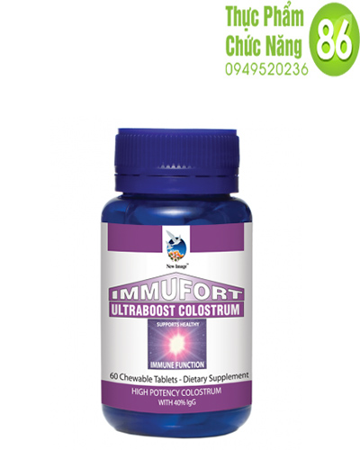 Thực phẩm bảo vệ sức khỏe viên nhai Immufort Ultraboost Colostrum – Tăng cường sức đề kháng