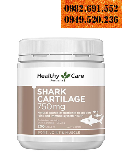 Viên uống sụn vi cá mập Healthy Care Shark Cartilage 750mg của Úc