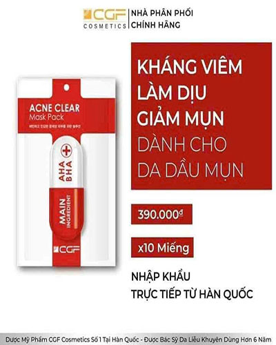 Mặt nạ CGF Ance Clear Mask - Dành cho da mụn và da nhạy cảm
