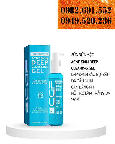 Sữa Rửa Mặt CGF Acne Skin Deep Cleansing Gel- Dành Cho Da Dầu Mụn, Cân Bằng PH, Sạch Sâu 150ML