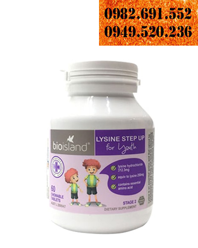Viên uống tăng chiều cao cho bé Bio Island Lysine Step Up For Youth