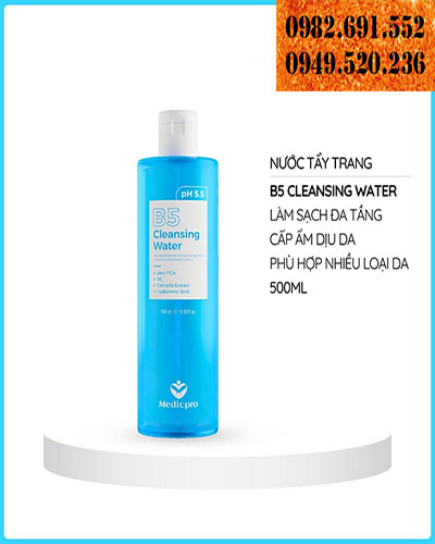 Nước tẩy trang B5 Cleansing Water medicpro CGF 500ML - Làm dịu da, sạch sâu