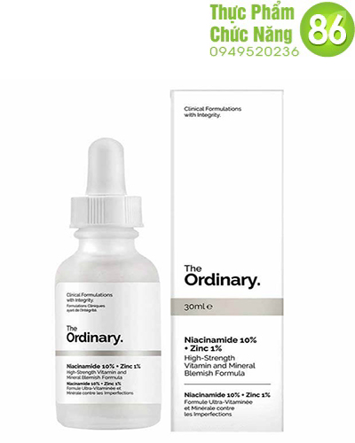 Tinh chất trị mụn và giảm thâm The Ordinary Niacinamide 10% + Zinc 1% 30ml