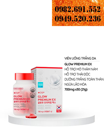 Viên Uống Trắng Da CGF GLOW AND BEAUTY PREMIUM EX, Trắng Da Toàn Thân, Trị Nám, Đẹp Da