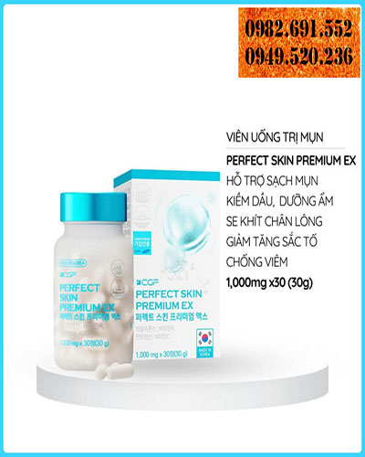 Viên Uống Trị Mụn CGF PERFECT SKIN PREMIUM EX - Sạch Mụn, Kiềm Dầu, Se Khít Chân Lông Và Chống Viêm