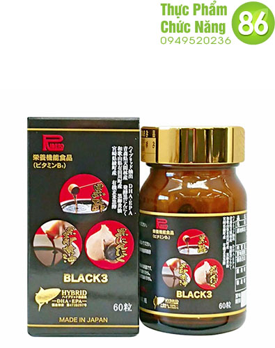 Viên uống tỏi đen, giấm đen và bổ sung vitamin Ribeto Shouji Black3 60 viên