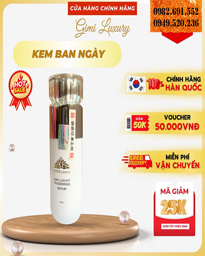 Kem dưỡng trắng Ban Ngày Gimi luxury Tendering Serum