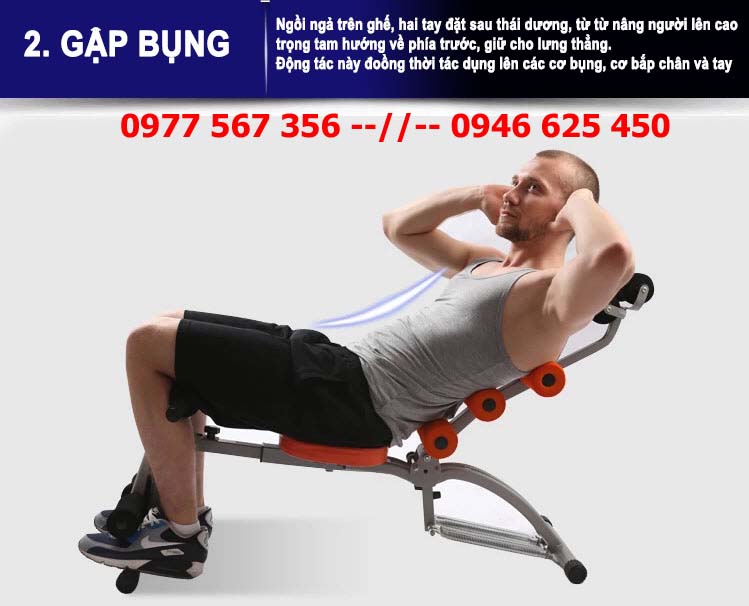 Động Tác Gập bụng với máy tập bụng Rale 2013