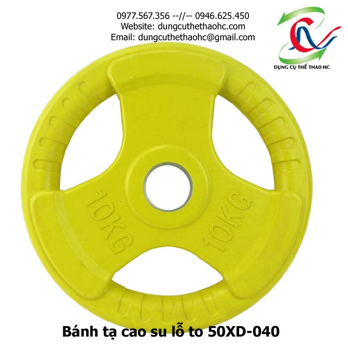 Bánh tạ cao su lỗ to 50XD-040