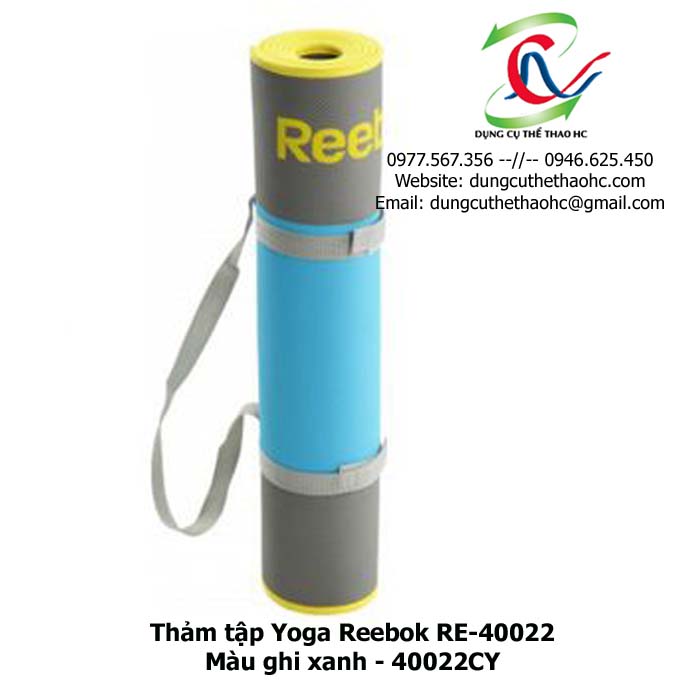 Thảm tập Yoga Reebok RE-40022 ( màu ghi xanh 40022CY)