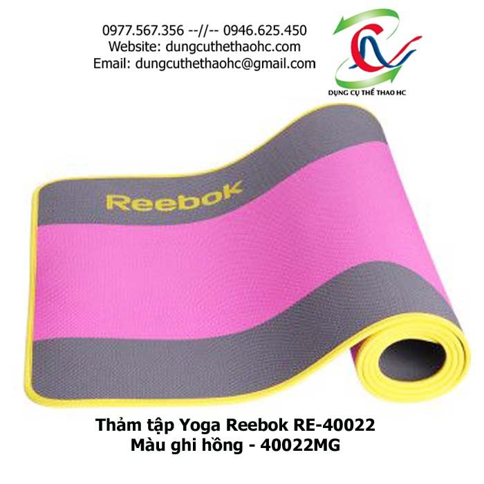 Thảm tập Yoga Reebok RE-40022 ( màu ghi hồng 40022MG)