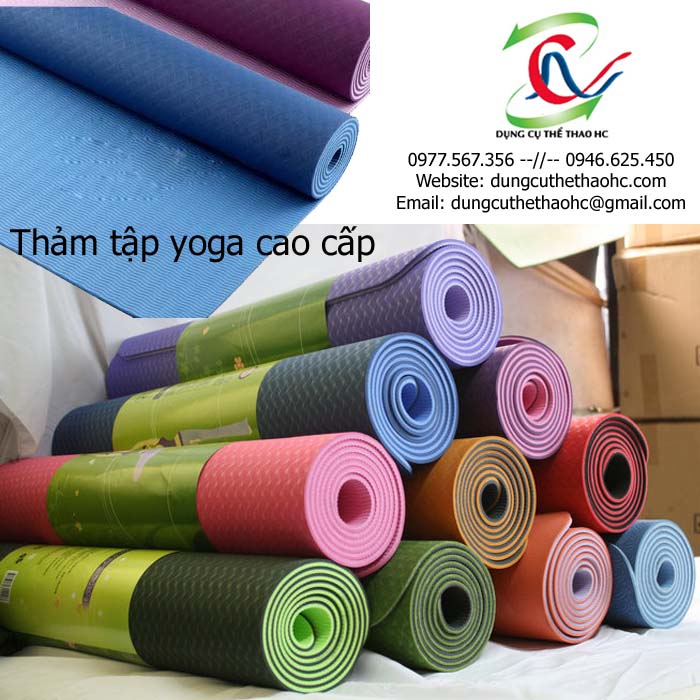 Thảm tập yoga cao cấp có nhiều màu sắc khác nhau