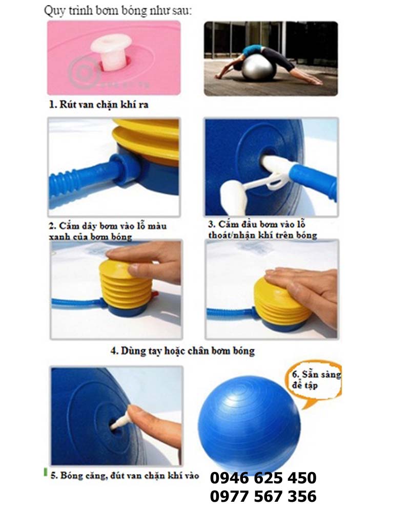 Cách bơm bóng yoga