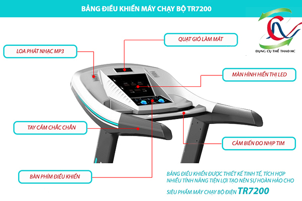 bảng điều khiển máy chạy bộ điện tr-7200