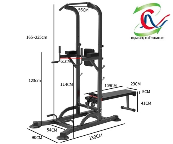 Kích thước bộ giàn tạ đa năng t052