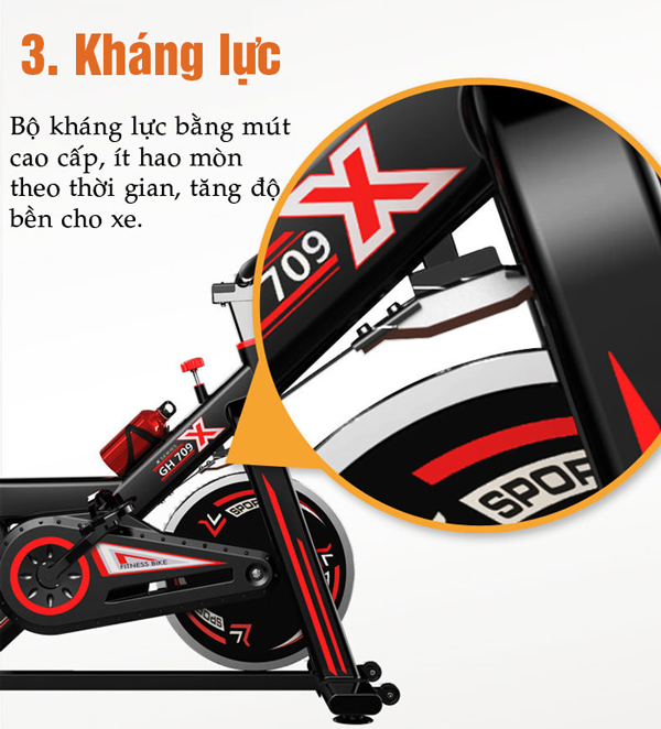 bộ kháng lực xe đạp tập gym Gh709