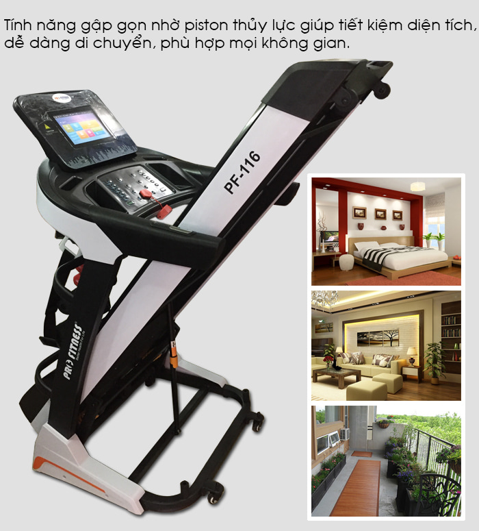 tính năng Máy chạy bộ điện PRO FITNESS PF-116