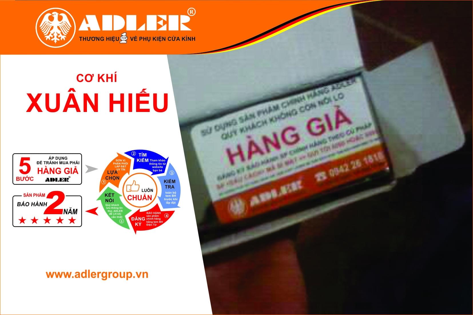 Phụ kiện kính Adler với hệ thống tem chống hàng giả.