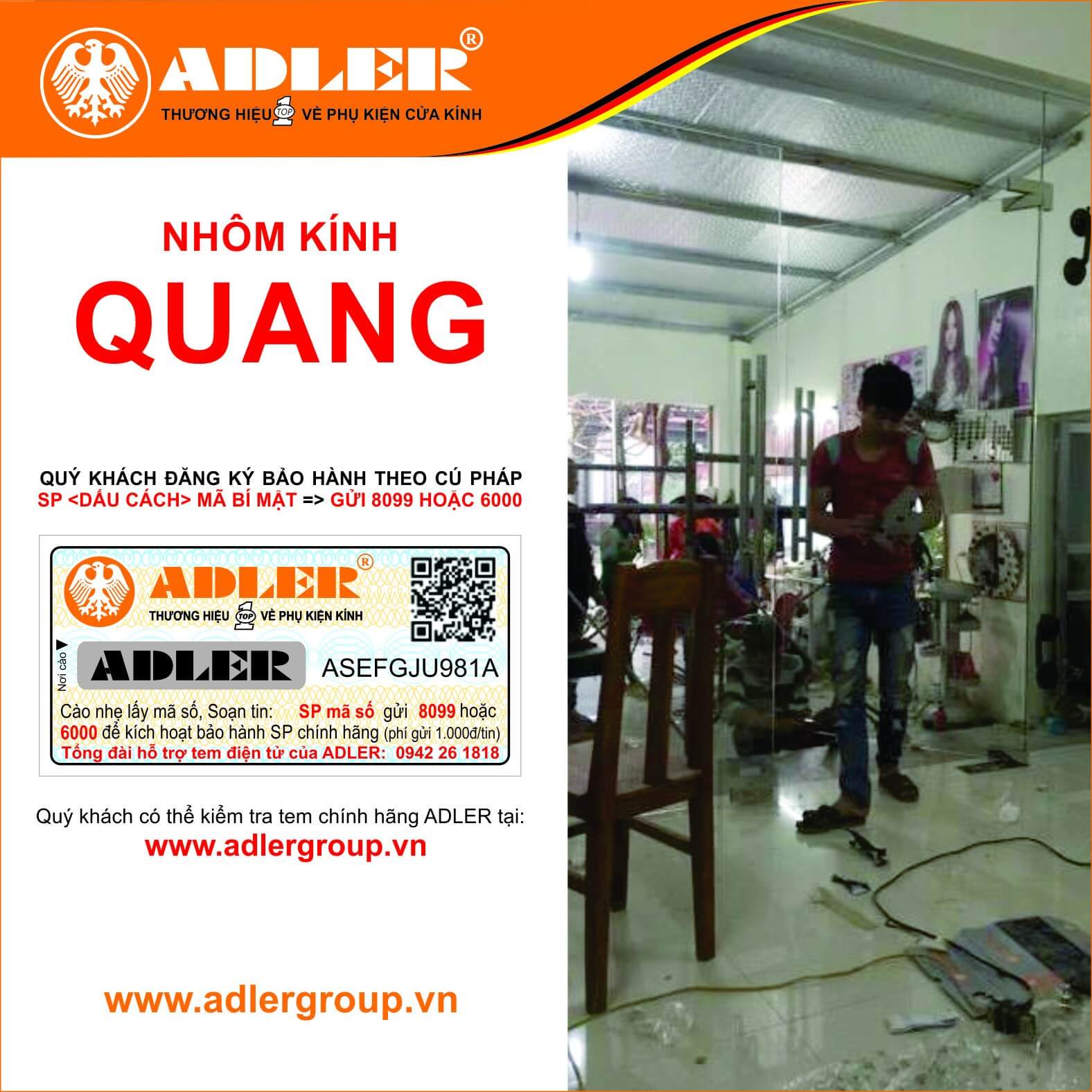 BẢN LỀ SÀN ADLER - NHÔM KÍNH QUANG