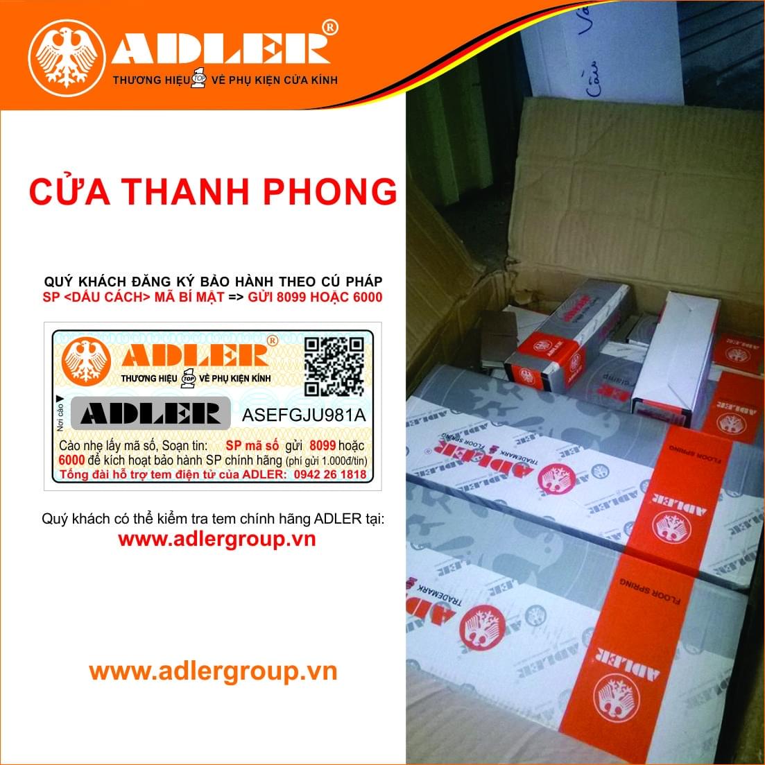 Cửa Thanh Phong luôn lắp đặt đồng bộ sản phẩm ADLER