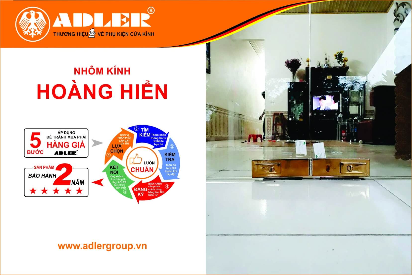 Bản lề sàn, kẹp kính ADLER – Đẳng cấp chất lượng