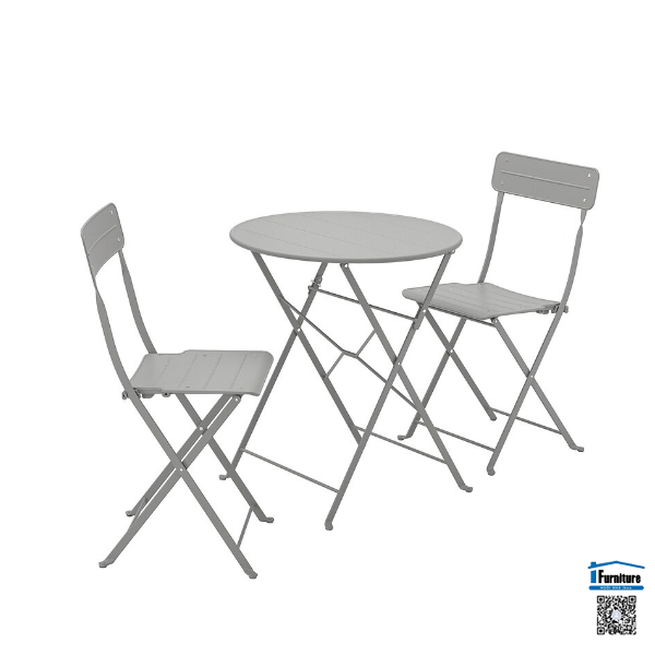 BÀN 2 GHẾ NGOÀI TRỜI SUNDSÖ IKEA - XÁM
