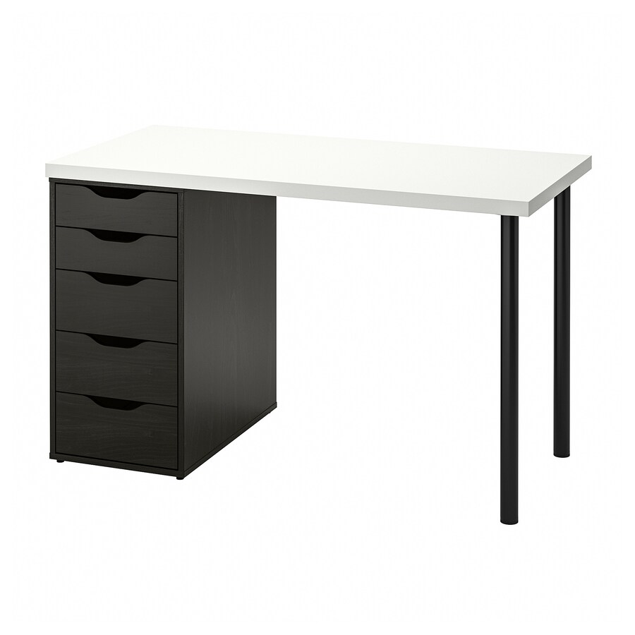 BÀN LÀM VIỆC LAGKAPTEN / ALEX IKEA - TRẮNG/NÂU ĐEN 120x60 cm