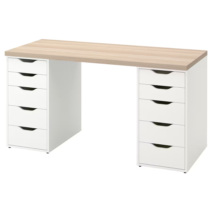 BÀN LÀM VIỆC LAGKAPTEN / ALEX IKEA - SỒI/TRẮNG 140x60 cm