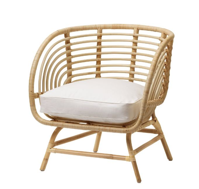 GHẾ BÀNH SONG MÂY CÓ ĐỆM BUSKBO IKEA