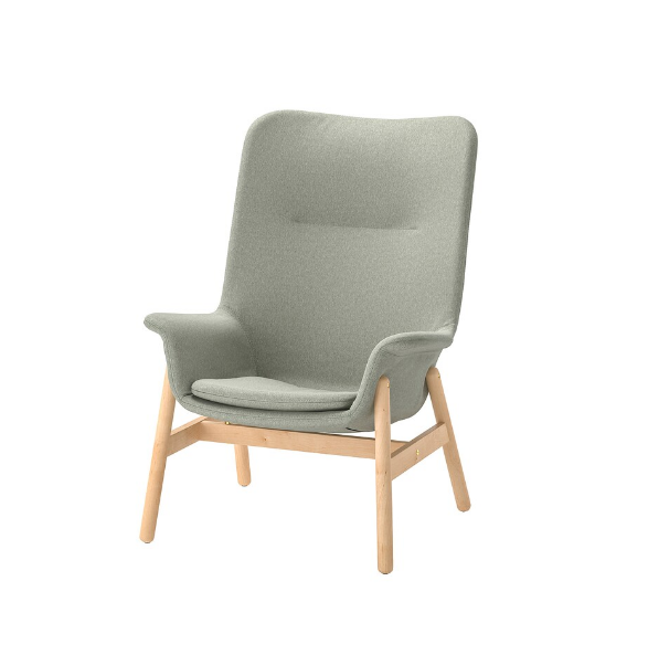 GHẾ BÀNH LƯNG CAO VEDBO IKEA - XANH NHẠT