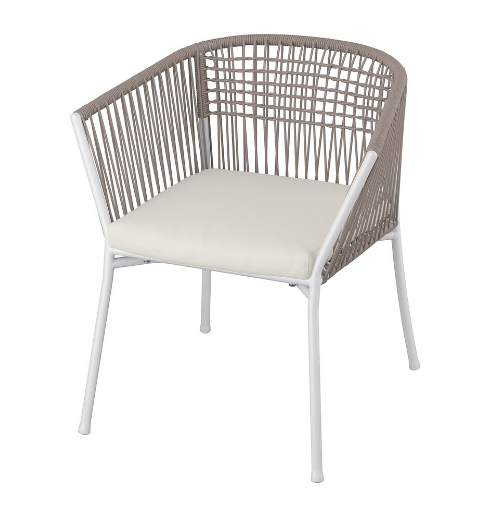 GHẾ CÓ ĐỆM NGOÀI TRỜI SEGERÖN IKEA - TRẮNG/BE