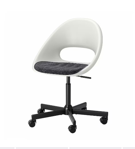 GHẾ XOAY CÓ ĐỆM LOBERGET / MALSKÄR IKEA - TRẮNG / ĐEN / XÁM ĐẬM