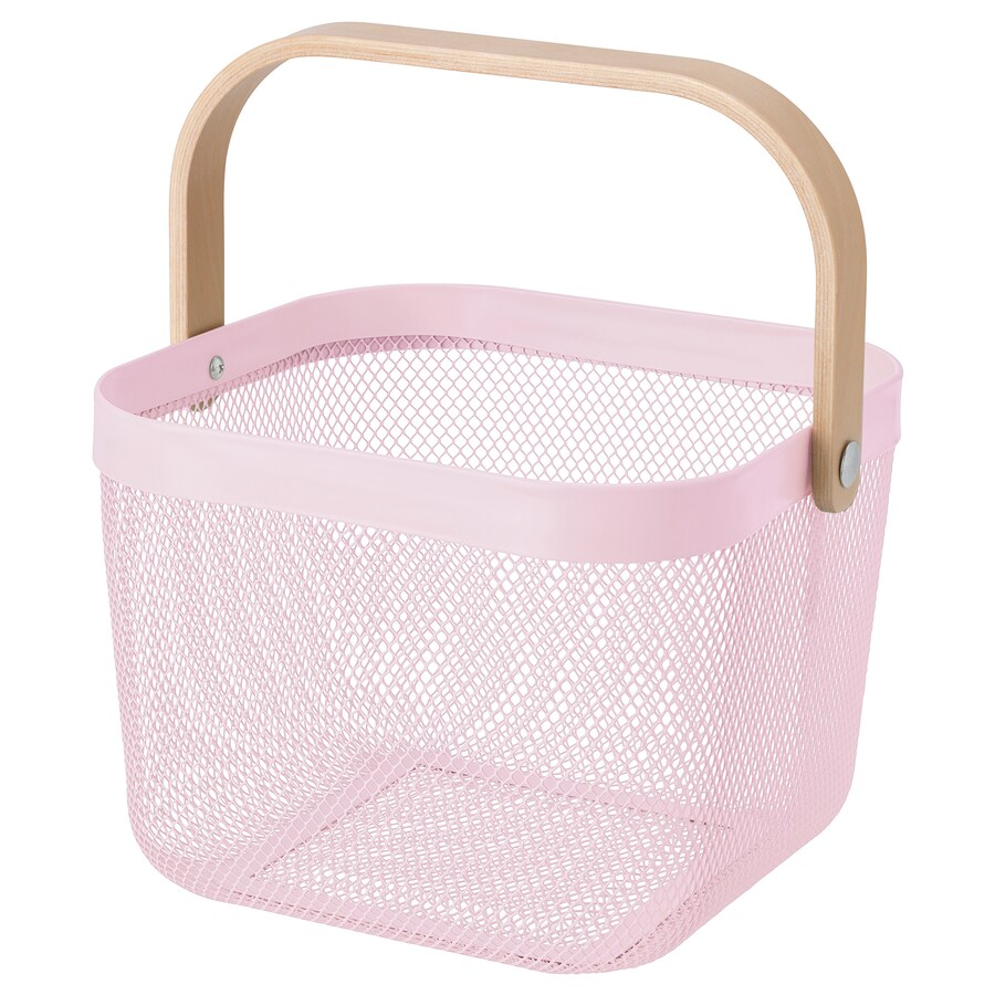 GIỎ LƯỚI RISATORP IKEA - HỒNG NHẠT 25x26x18 cm