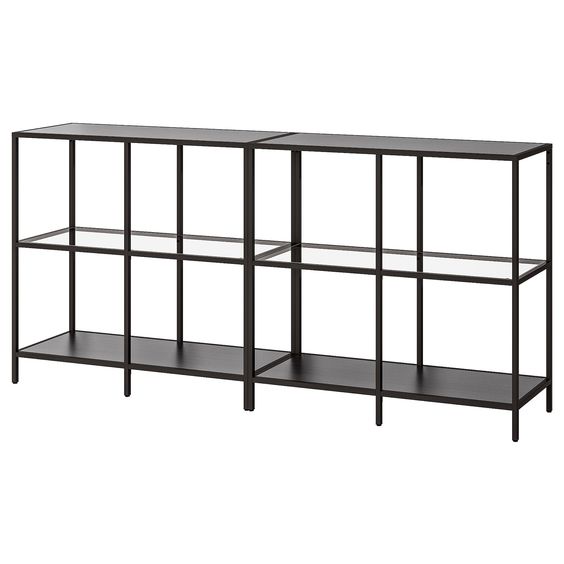 KỆ LƯU TRỮ VITTSJÖ IKEA - ĐEN NÂU 200x36x93 cm