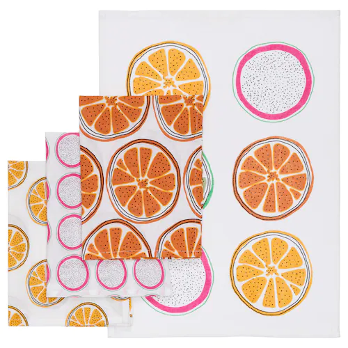 BỘ 4 KHĂN LAU NHÀ BẾP TORVFLY IKEA - CAM 45x60 cm