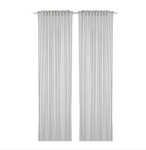 RÈM CỬA BYMOTT IKEA - SỌC TRẮNG / XÁM NHẠT 120x250 cm