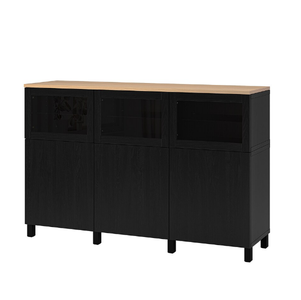 TỦ LƯU TRỮ CÓ CỬA BESTÅ IKEA -  NÂU ĐEN SỒI 180x42x114 cm