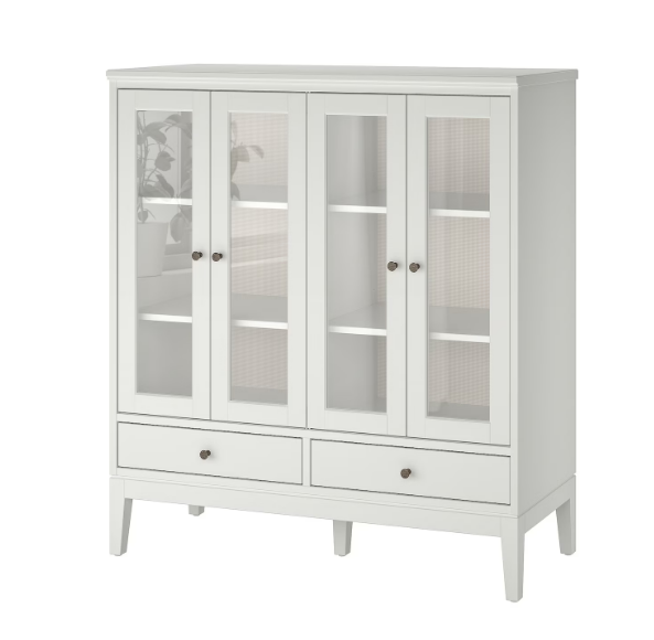 TỦ LƯU TRỮ CỬA CÁNH KÍNH IDANÄS IKEA - TRẮNG 121x50x135 cm