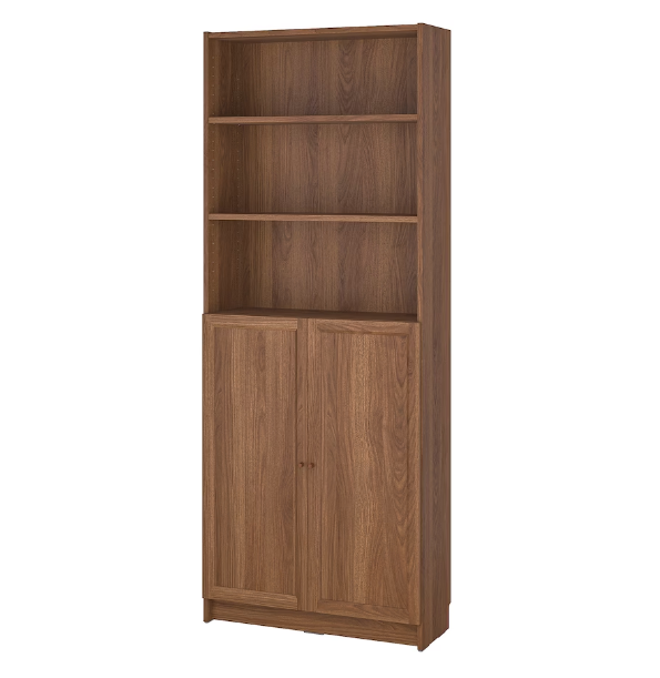 TỦ SÁCH CÓ CỬA BILLY / OXBERG IKEA - NÂU 80x30x202 cm