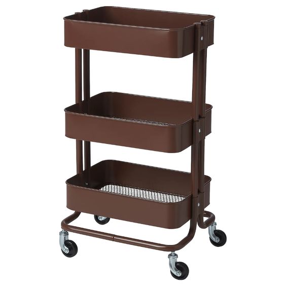 XE ĐẨY 3 TẦNG RÅSKOG IKEA - NÂU ĐẬM