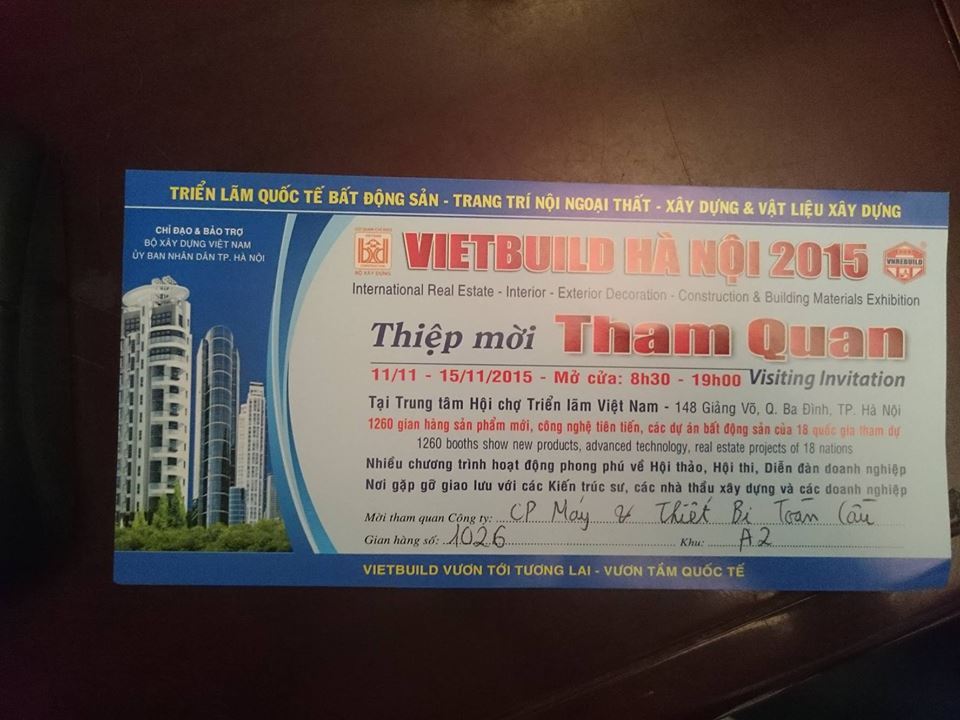 Thiệp mời Tham quan-Vietbuild Hà Nội 2015