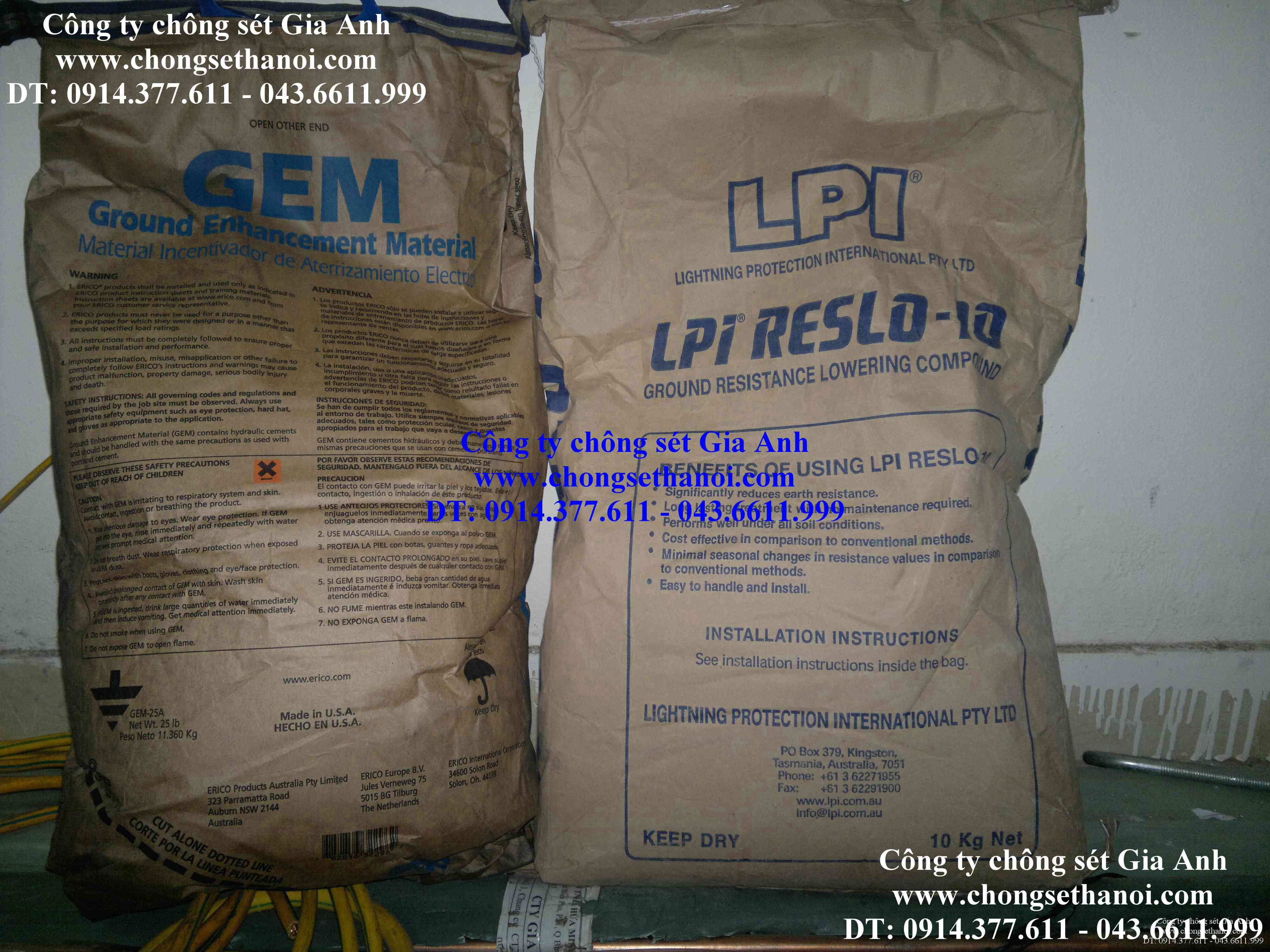 Hóa chất giảm điện trở đất GEM Mỹ