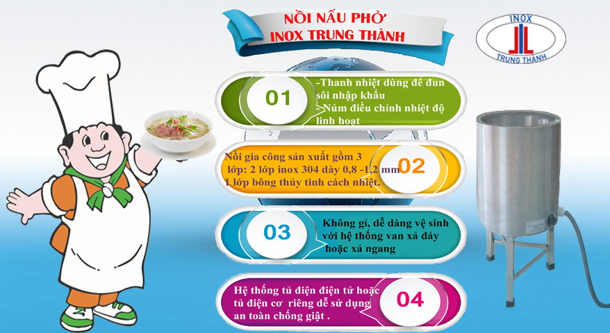 nồi nấu phở inox trung thành